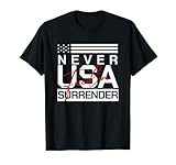 Amerikanisches patriotisches Minimaldesign gibt Niemals auf T-S
