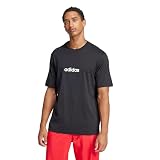 adidas Herren Essentials Linear Single Jersey T-Shirt, schwarz / weiß, XL