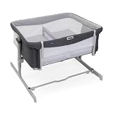 Chicco Next2Me Twins, Kinderbett Beistellbett für Zwillinge, 2 Matratzen, Klappbar mit einer Hand, 11 Höhenstufen, Trennwand mit Netzeinsätzen, Twin-Wiege, Beistellbett, Klappbare Füße, 0-6 M