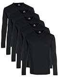 Lower East Herren LE158 Langarmshirt, Schwarz (5er Pack), L