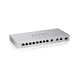Zyxel 12-Port Multi-Gigabit Ethernet Web Managed Switch | 3 x 10G | 1 x 10G SFP+ Faser | 8 x GbE Ports | Plug & Play | Desktop- oder Wandmontage | Ethernet-Splitter XGS1250-12