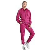 Yasumond Damen 2-teiliges Set Trainingsanzug Jogger Outfits Jogging Sweatsuits Set Soft Sport Sweat Suits Pants, Fuchsia, S