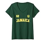 Damen JAMAIKA 62 Unabhängigkeitstag 2024 Trikot Jamaika Flagge T-Shirt mit V