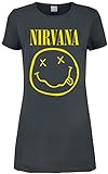 Nirvana Amplified Collection - Smiley Frauen Kurzes Kleid Charcoal S