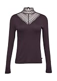 QS Damen 2158322 Rippshirt mit Spitzeneinsatz und Stehkragen aus Spitze, 4988, S