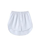 Girstunm Women's Shirt Extender for Women Adjustable Layered Fake Top Lower Sweep Shirt Half Length Mini Skirt for Girls Weiß L
