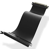 AsiaHorse NEU PCIE 3.0 X16 GPU Riser Kabel, Ultra-Flexible PCIE 3.0 Riser Kabel mit Schneller Geschwindigkeit, Grafikkarte Riser Kabel, 180° PCIE 3.0 Verlängerung, 20CM, Schw