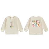Baby Mädchen 1. Jahr Geburtstags Sweatshirt In My One Year Old Era Langarmshirt Oberteil Baby Mein Erster Geburtstags Outfit Sommer Kleidung (In My Two Year Old Beige, 2-3 Years)