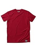 80 STREET Unisex Herren Damen Rundhals Halbarm Basic Jersey 100% Baumwolle - Made in Italy, rot, S