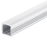 INNOVATE Aluminium - Alu Profil Streifen Leiste - U-Profile für LED Stripes/Streifen (Alu U-Profil Maxi 12mm - flache milchige Abdeckung)