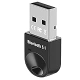 zoerbufan Bluetooth 5.1 Adapter, USB Bluetooth Dongle EDR für PC, Desktop, Laptop, Unterstützt Windows 11/10/8.1/7, Plug and Play, Windows 7 Muss den Treiber Installieren (Schwarz)