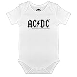 Metal Kids AC/DC (Logo) - Baby Body, weiß, Größe 56/62 (0-6 Monate), offizielles Band-M