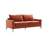 Vente-unique - Sofa 3-Sitzer - Samt - Terracotta - ISEN