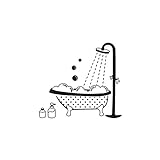 Kleine Happy Bathtub Living Wandaufkleber Aufkleber Blase PVC Dekoration Zimmer Wandaufkleber Radium Aufkleber für Decke (Schwarz, Einheitsgröße)