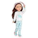 Glitter Girls Puppe Pixie – Bewegliche 36 cm Puppe mit Schlafanzug Puppenkleidung, Zubehör und rotbraunen Langen Haaren zum Frisieren – Spielzeug ab 3 Jahren (6 Teile)