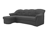 DOMO. collection Couch mit Longchair und Schlaffunktion, Polstermöbel, Ecksofa, L-Form, Eckcouch, Sofa, grau, 142 x 233