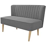 vidaXL Sofa 2-Sitzer Stoffsofa Loungesofa Couch Stoff 117 x 55,5 x 77cm Hellg