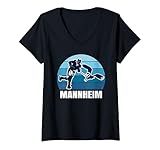 Damen Mannheim Eishockey Fan T-Shirt – Adler T-Shirt mit V