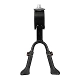 FISCHER Zweibeinständer plus Lenkungsdämpfer, Fahrradständer passend für Fahrräder von 24-28 Zoll, höhenverstellbar, aus Aluminium, Tragkraft 30kg, schw