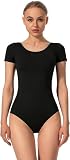 Mulnall Tanztrikot für Damen Ballett Kurzarm Gymnastik Tanzbekleidung Team Basic Erwachsene Gymnastikanzug Trikot Leotard(UK4027-06-M)