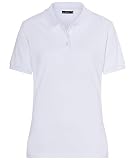 James & Nicholson Damenpolo Classic - Feines Piqué-Poloshirt mit gestrickten Bündchen | Farbe: White | Grösse: L
