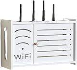 ROLTIN Ständer WiFi Router Lagerregal Wandhalterung Wohnzimmer TV Wand Lagerregal Set-Top-Box Regal, Weiß, 35 * 11 * 22 cm, Weiß, 35 * 11 * 22
