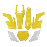 HUVNEXA Kunststoffabdeckung Verkleidungssätze Kotflügel Kotflügel Rennsitze Benzintanks 47 49 cc Motor 2 Takt Apollo Kids Dirt Pocket Bike(Yellow Plastic)