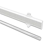 INTERDECO Paneelwagen Weiß aus Aluminium mit Klettband kürzbar für Gardinenschienen, Universal Easyslide, 60
