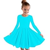 Mädchen Tanzkostüm Langarm Schule Sommerkleider Prinzessin Kleider Mini Tanzkleidung Ballerina Gymnastikanzug Kostüm besondere Anlässe Kleider für Teenager Gymnastik Outfit Swing Skater C