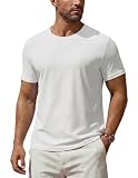 COOFANDY Sport T-Shirts Herren Funktionsshirt Kurzarm Sommer Laufshirt Retro Kariertes Gym Tshirt Fitness Trainingsshirt Weiß M