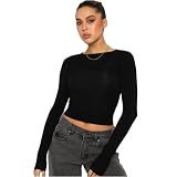 Frühling, Sommer, Herbst Eng Y2K Casual Langarm T-Shirt Bottom Shirt Vielseitige Outwear Feuchtigkeitsabsorbierende und schweißableitende Damen Top Rock