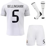 DMDMK R.Madrid #5 Bellingham 2025/2026 Heim Trikot Shorts und Socken Kinder und Jugend Größe (Heim, 26 (8-9 Jahre))