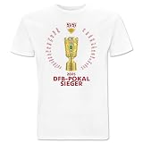 VfB Stuttgart T-Shirt Pokalsieger 2025 (DE/NL/SE/PL, Alphanumerisch, L, Regular, Regular, Weiß)