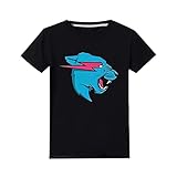 Youtuber T-Shirt für Jungen und Mädchen, mit Esprots Logo, 100 % Baumwolle, Schwarz , 11-12 J