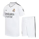 Real Madrid Home Kit Trikot und Shorts Saison 24/25, Bellingham, 6 Years, Replik Shirt Mit Offizieller L
