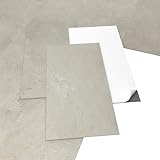 ARTENS - PVC Bodenbelag - Selbstklebende Fliesen- FORTE- Lemming- Dicke 2 mm - 2,23 m²/12 Fliesen - Betoneffekt - Beig