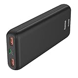 Hama Powerbank PD20-HD 20000mAh (externer Akku mit 1x USB C + 2x USB A, Power Pack zertifiziert, schnellladen, Akkupack Handy, Tablet, Bluetooth-Lautsprecher etc., tragbares Ladegerät klein)