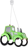 Elobra Deckenlampe Traktorlampe Traktor für Jungen Kinderzimmer Pendellampe Kinderlampe mit E27 Fassung, Grün, LED