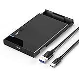 UGREEN Festplattengehäuse 2,5 Zoll USB C 3.2 Gen 2 auf SATA III bis zu 6 Gbps Externes Gehäuse für SSD und HDD in Höhe 9.5mm/7mm UASP unterstützt, SATA Gehäuse mit USB C 3.1Kabel werkzeugfreie Montag