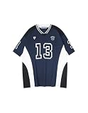 Aelfric Eden T-Shirts Herren Oversized Fußball Shirt Jersey Kurzarm Sommer Baggy Tee Sportshirt Retro Raglan Oberteile Streetwear Navyblau L