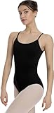 Mulnall Damen Camisole Tanztrikots für Ballett, abnehmbare verstellbare Elastic&Clear Träger, durchgehendes Vorderfutter(4029-06-M)