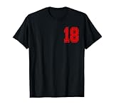Nummer 18 Red Sports Team Style T-S
