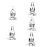 Ciieeo 5St Geschnitzte Ornamente Geschenke für den einzug Bürodekoration Meditationsfrauenfiguren Buddha-Gebetsstatue Kunsthandwerk aus Kunstharz Yoga-Figuren Statuenverzierung Gö
