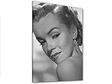 CheQuadro! Bild Marilyn Monroe sinnlicher Blick schwarz und weiß Druck auf Leinwand MRV298, 115 x 80
