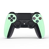 NK Wireless Controller für PS4 / PS3 / PC/Mobile - Wireless Controller mit Vibration, 6-Achsen-Erkennungsfunktion, LED-Licht, Touchpanel, Kopfhörerbuchse, inkl. Ladekabel - Grü