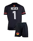 Mefstone Kinder Trikot für Kinder, 2024 Football Trainings Kinder Trikot, Fußball-Trainingstrikots für Jungen, Komm mit Shorts (10-11Jahre,Schwarz,neu,164)