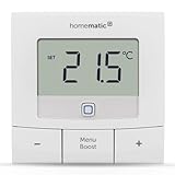 Homematic IP Smart Home Wandthermostat – Basic, digitales Thermostat für Heizkörper mit/ohne App, Alexa, Google Assistant, Temperaturmessung, Energie sparen, 154666A0