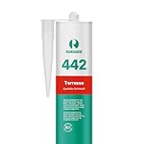 RAMSAUER 442 Terrasse - 310ml Kartusche, Spezial-Dichtstoff für die Anschluss- und Bewegungsfuge bei Natur-, Keramik-, und Betonwerksteinbelägen, Balkone und Terrassen (Bahamabeige strukturiert MATT)