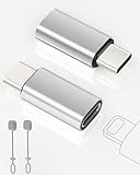 2 Pack Lightning zu USB C Adapter für iPhone 15/16/16 Pro/16 Plus/Pro Max, Samsung S24, Unterstützung von Laden und Datenübertragung, Typ C Ladekabel, Nicht für Audio/OTG/Kopfhörer/Apple Pencil 1
