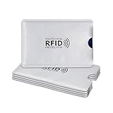 kwmobile 5X Kreditkarten Karten Schutzhülle mit RFID Blocker - Hülle Kreditkarte EC-Karte Krankenkarte Kartenschutzhülle Silb